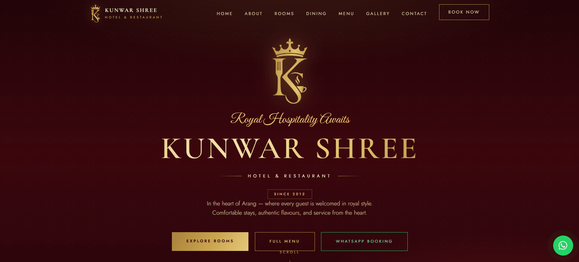 Hotel Kunwar Shree — live client website